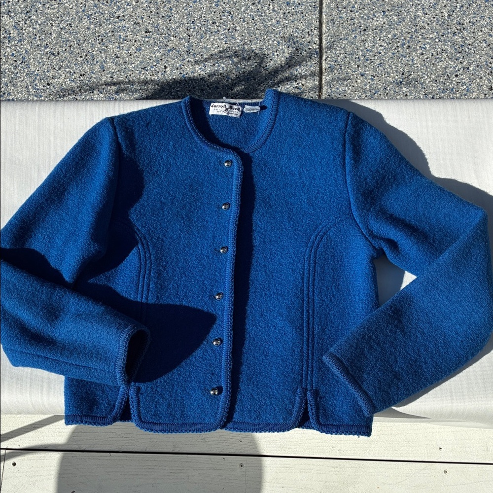 Carroll Reed cobalt blue boiled wool jacket